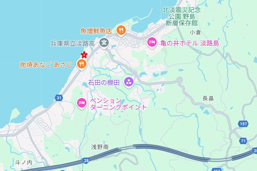 淡路島海沿い・オーシャンフロントの土地の地図