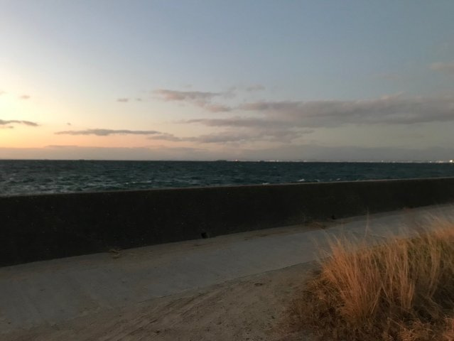 淡路島海沿い・オーシャンフロントの土地の展望|夕日のもきれいです