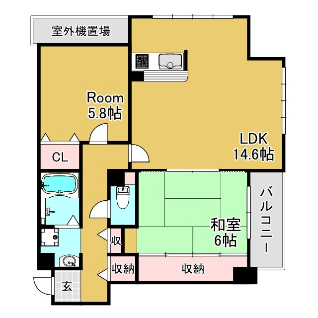 神戸市兵庫区浜崎通の賃貸マンションの間取り