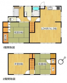 丸亀市金倉町　リフォーム戸建の間取り