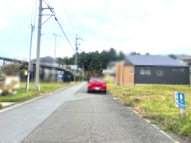 高島市今津町弘川59坪売地の前面道路含む現地写真