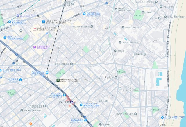 東淀川区大桐　新築一戸建ての地図