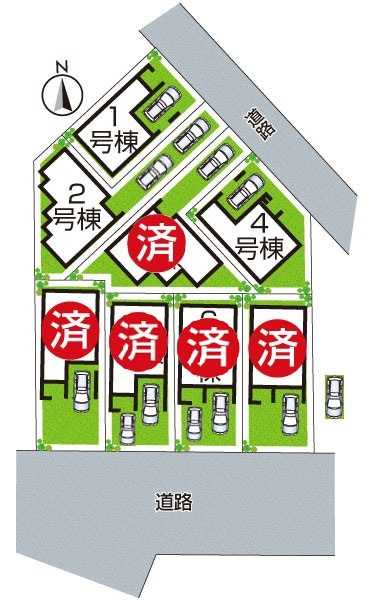 東淀川区大桐　新築一戸建ての区画図|全８区画
