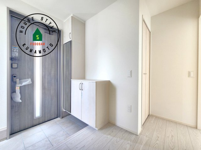 菊池郡大津町美咲野4丁目第1-1棟（1号棟）　の防犯設備|二重ロックでしっかり防犯対策ができます。