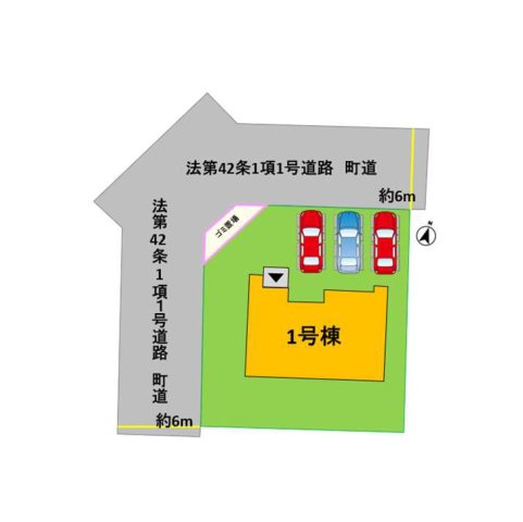 菊池郡大津町美咲野4丁目第1-1棟（1号棟）　の区画図|配置図（1号棟）