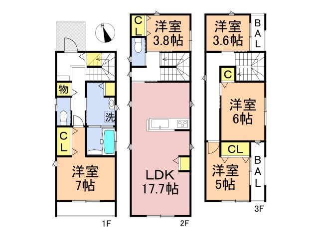 新築戸建　岐阜市加納前田　全1区画分譲の間取り|■A棟
■ヤマダ不動産　株式会社リライフ　岐阜店　
■夢のマイホーム購入をフルサポートします！