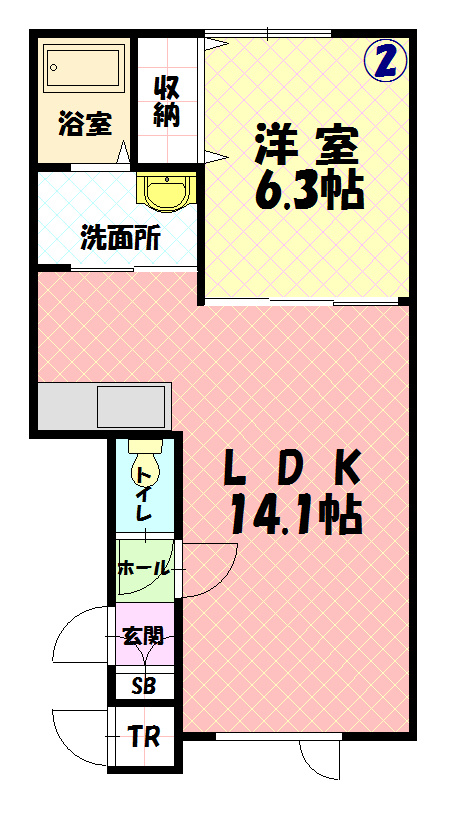 ハピネス聖園Ａの間取り