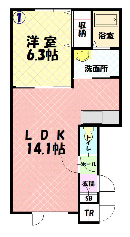 ハピネス聖園Ａの間取り