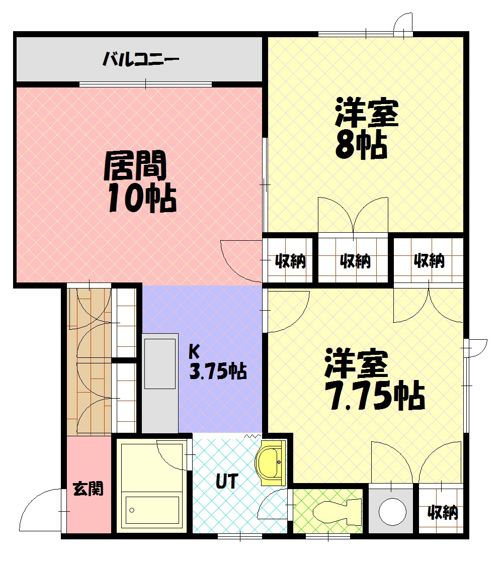 タウンズ永山Bの間取り