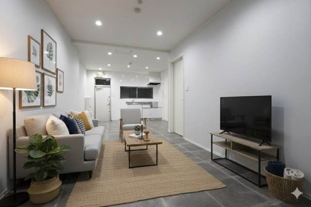 小口ビルの居間・リビング