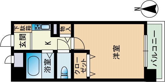 福岡市早良区荒江２丁目の賃貸マンションの間取り