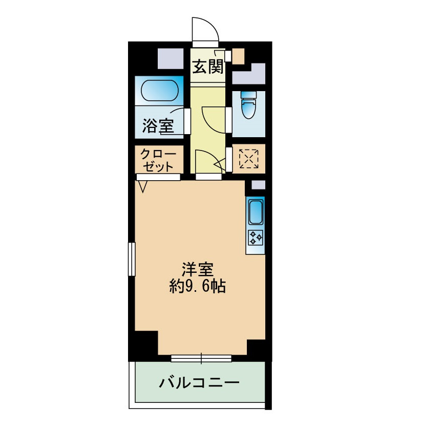 福岡市早良区西新５丁目の賃貸マンションの間取り