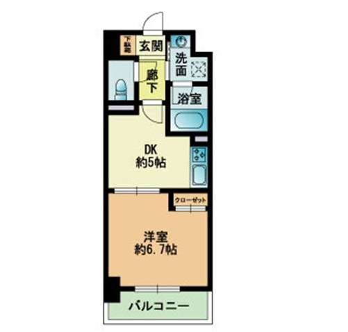 福岡市博多区博多駅東３丁目の賃貸マンションの間取り