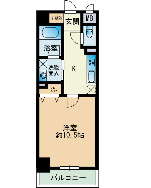 福岡市中央区荒戸１丁目の賃貸マンションの間取り