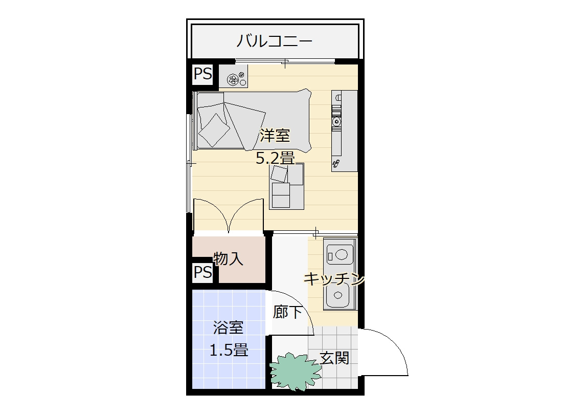 ピーコックマンション407の間取り