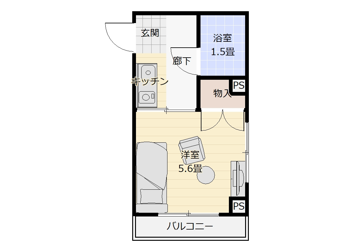 ピーコックマンション501の間取り