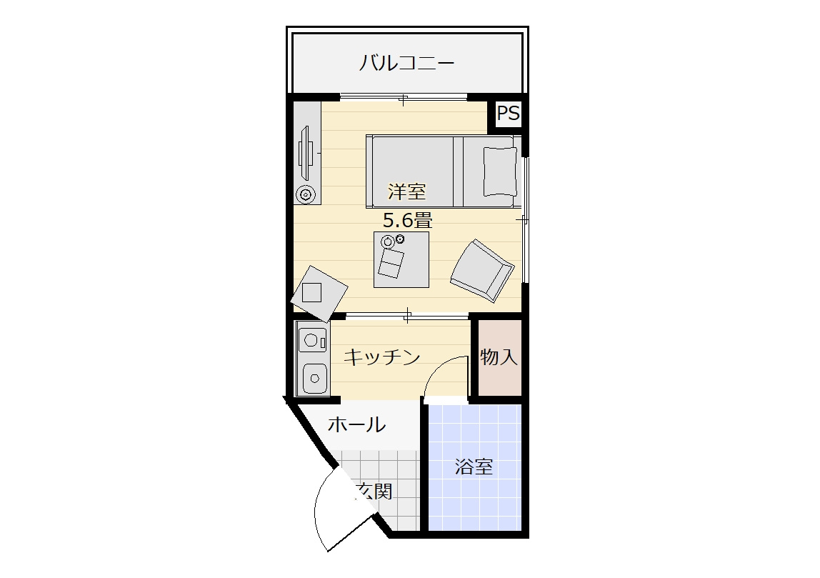 ピーコックマンション405の間取り