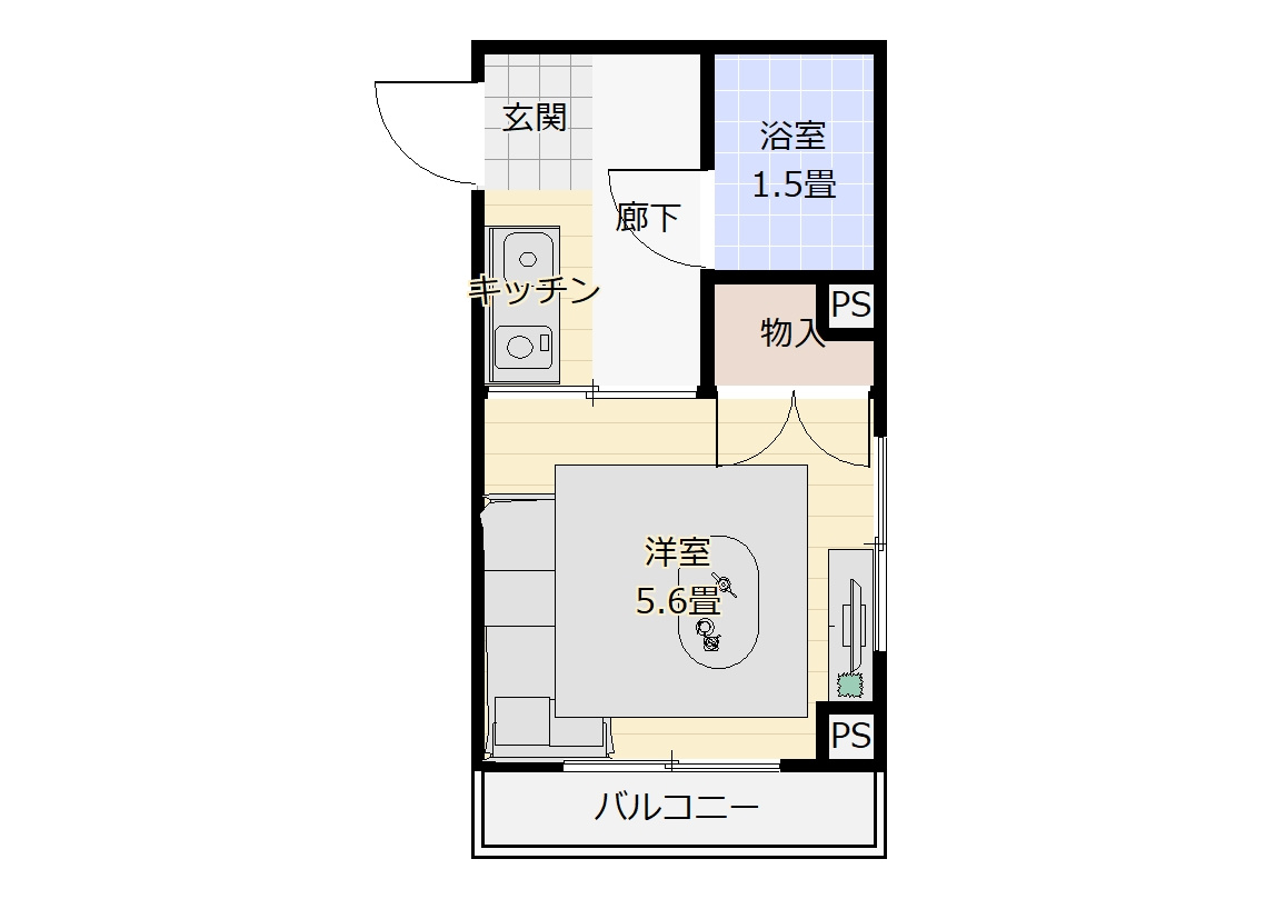 ピーコックマンション401の間取り