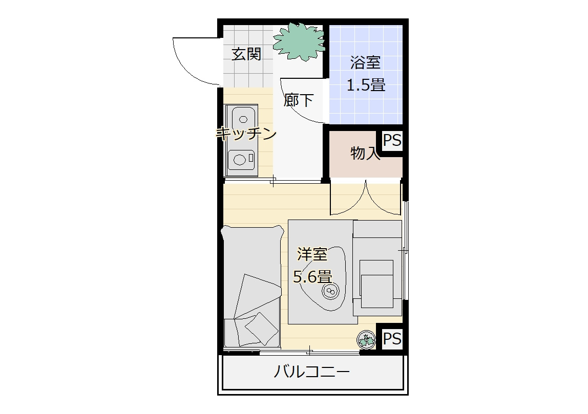 ピーコックマンション301の間取り
