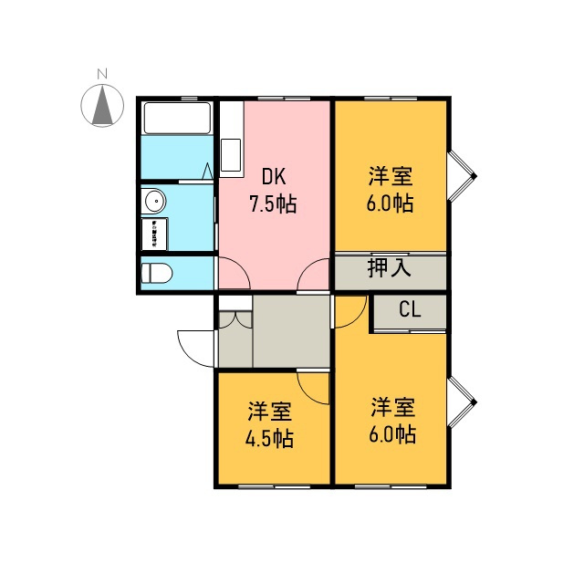 桜田ハイツ105の間取り