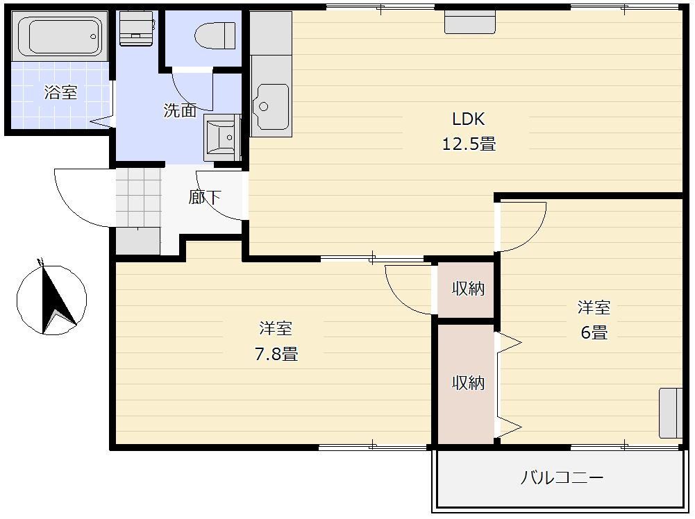フレグランスコスモスAの間取り