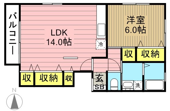 グリーンハイツＢの間取り