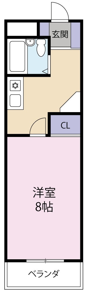 徳島市中央通４丁目の賃貸マンションの間取り