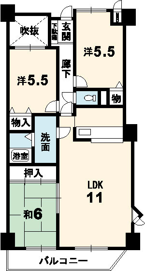 サーパス佐古一番町の間取り