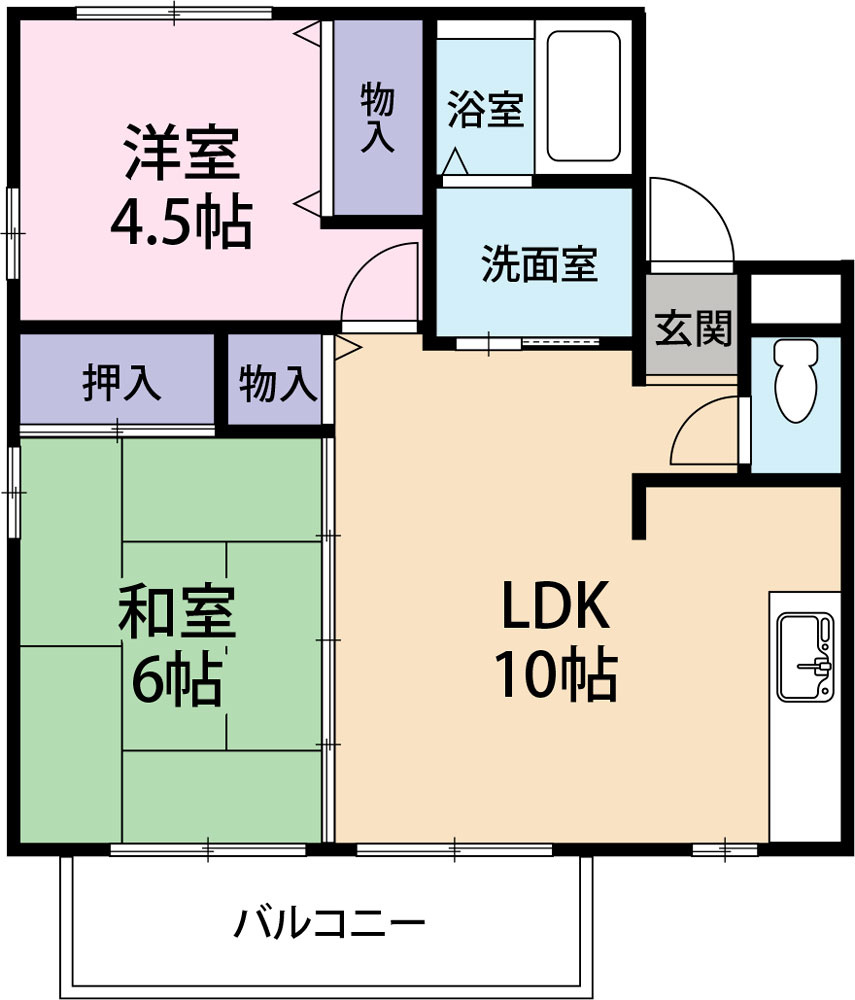レトア富田橋A棟の間取り