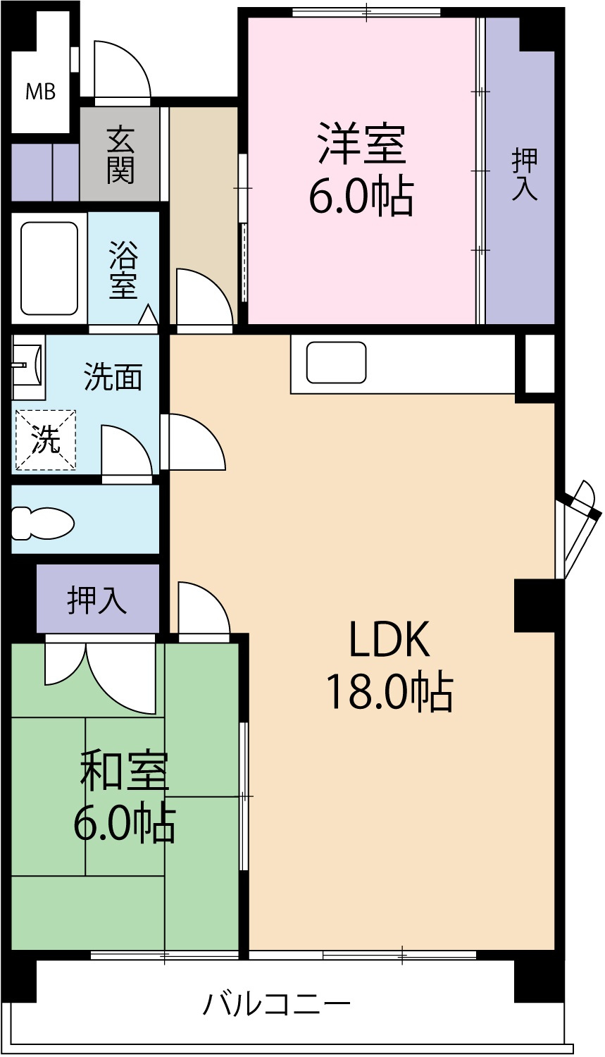 西原ハイツの間取り