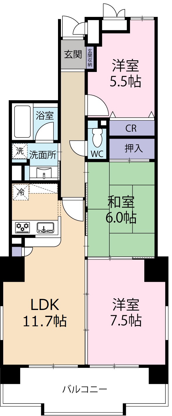 松崎ツインパークスの間取り