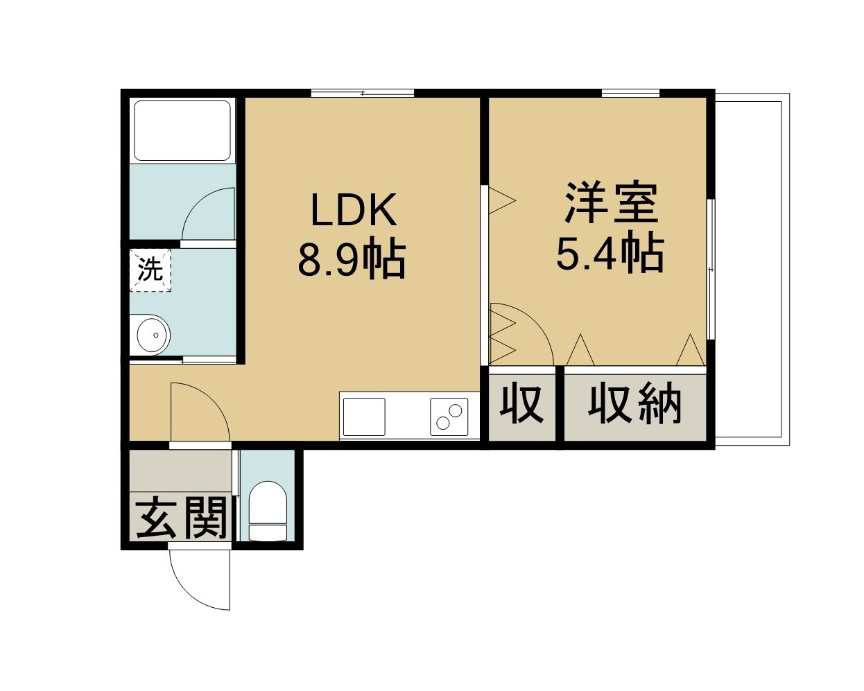 鳥取市富安の賃貸マンションの間取り