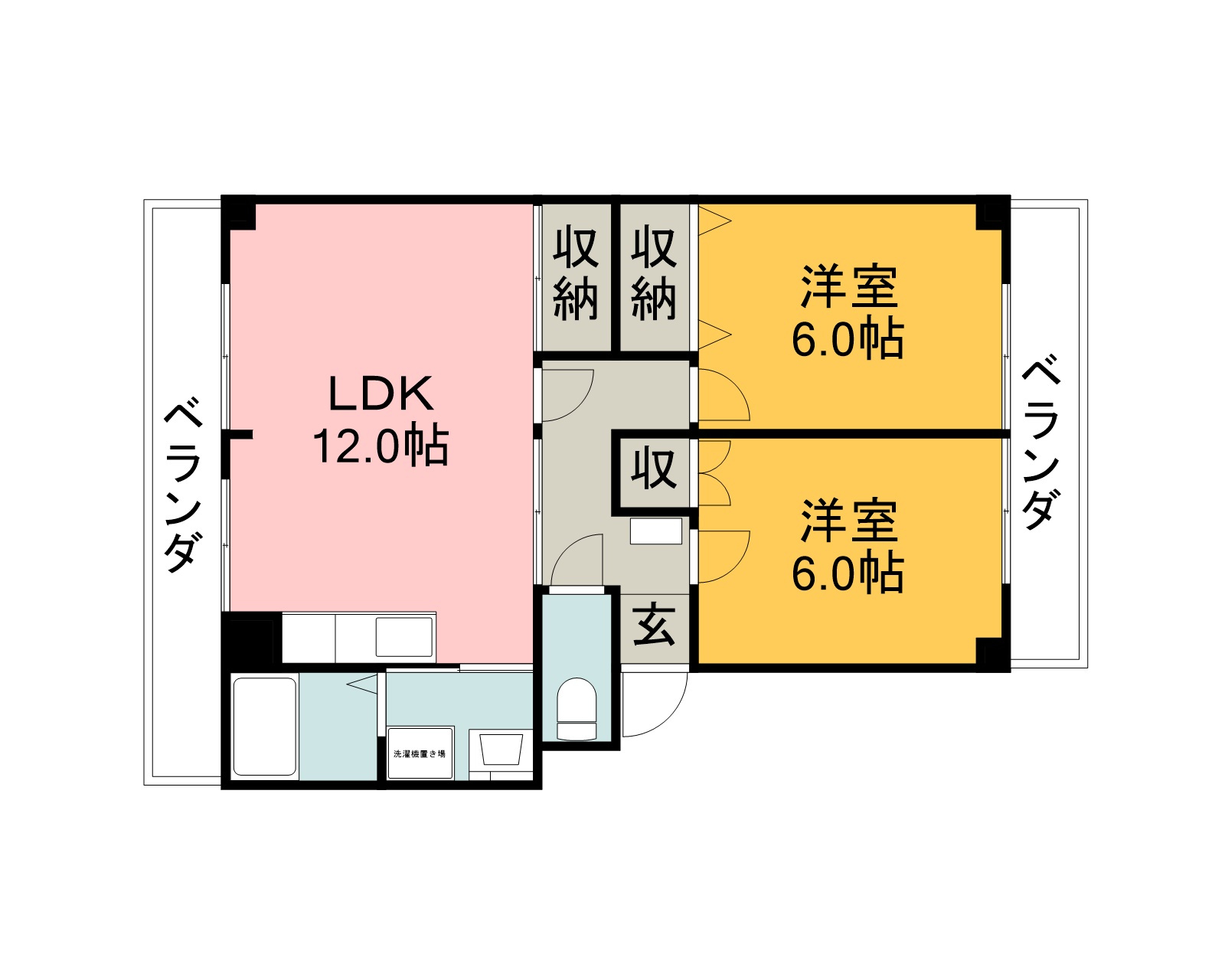 ローズヴィラ湖山202の間取り