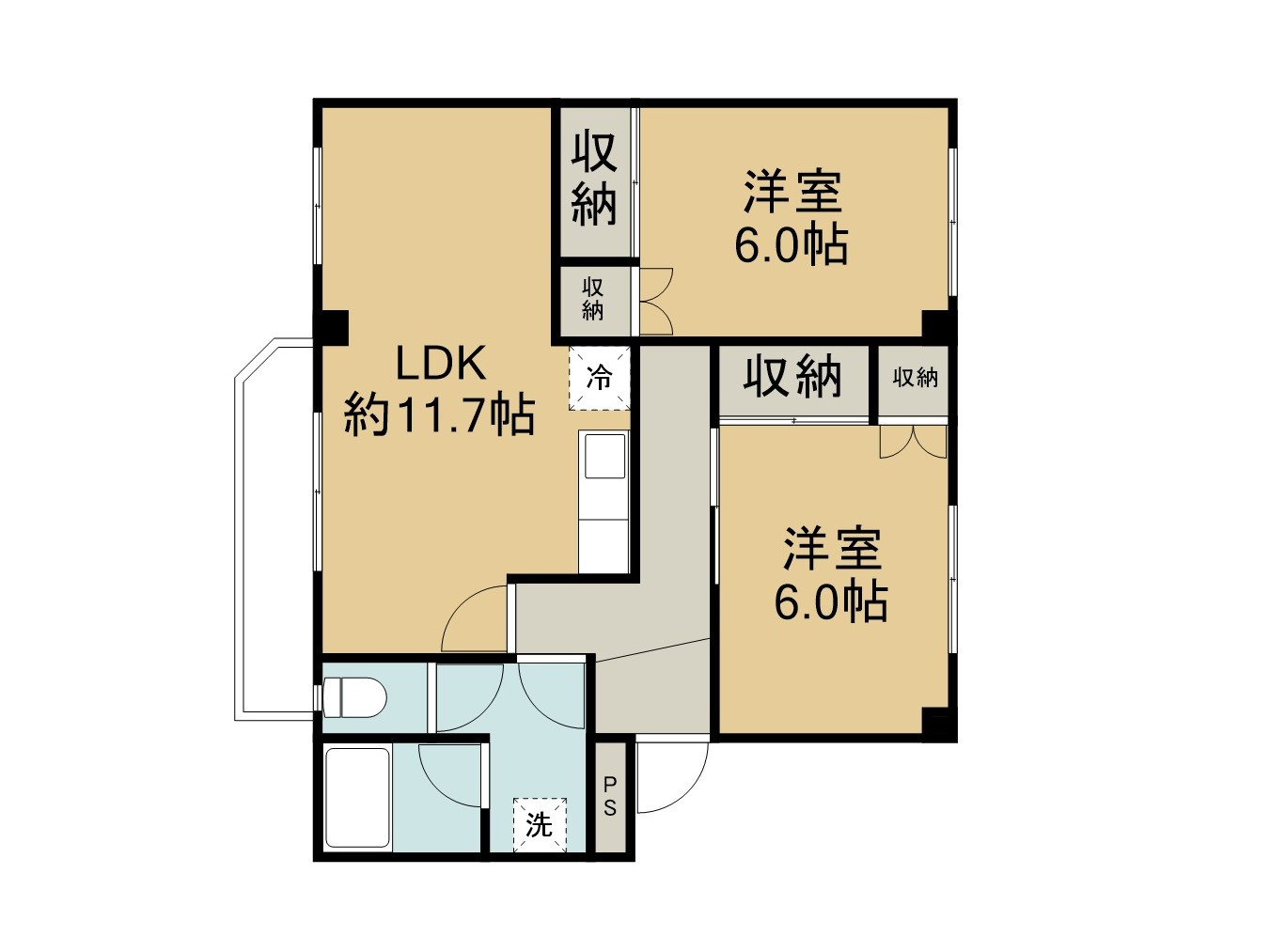 ハイツいせきD棟の間取り