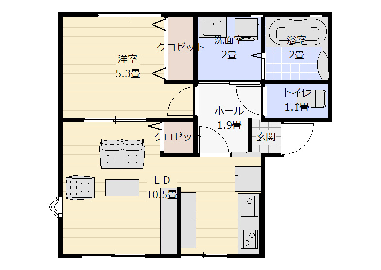 リバータウンB104の間取り
