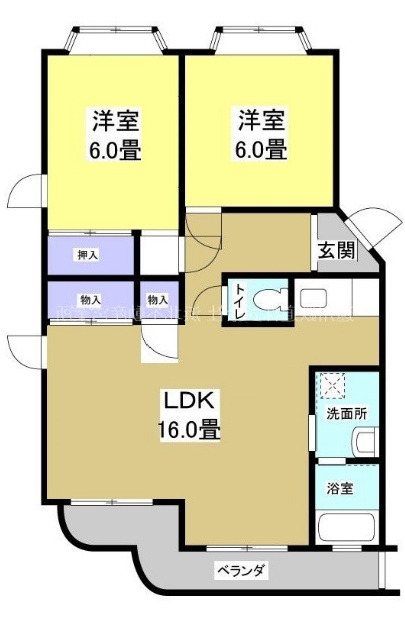 ハイツ西ヶ崎F棟301の間取り
