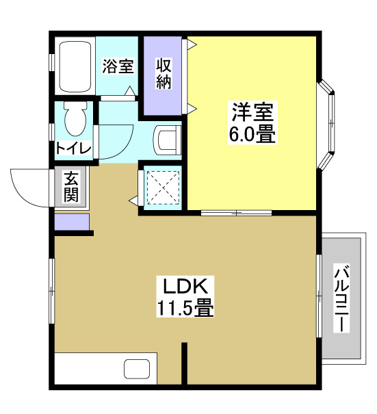 ハウゼ中央202の間取り
