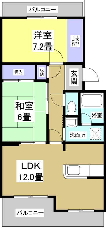 浜松市中央区三和町の賃貸マンションの間取り