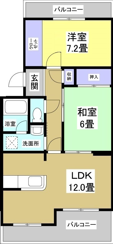 浜松市中央区三和町の賃貸マンションの間取り