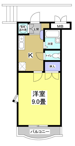 浜松市中区鹿谷町の賃貸マンションの間取り