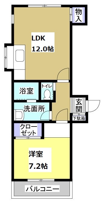 ホリホックイン萩丘401の間取り