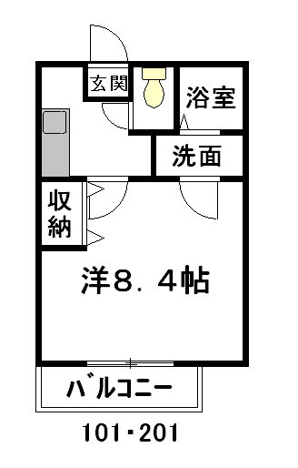 クレフラスト浜松医大前201の間取り