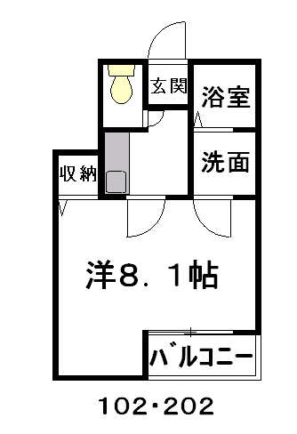 クレフラスト浜松医大前102の間取り