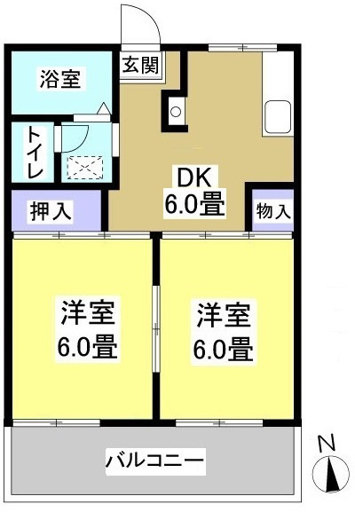 コーポリバーサイドⅡ105の間取り