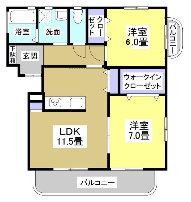浜松市中区幸１丁目の賃貸マンションの間取り
