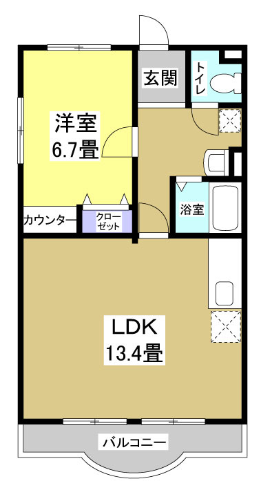 遠鉄ハイツ西ヶ崎Ｇの間取り