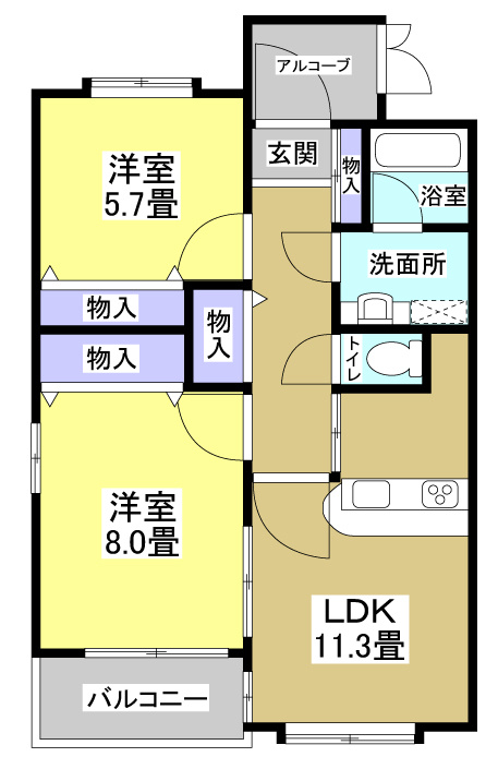 ＶＥＲＤＥ薬師201の間取り