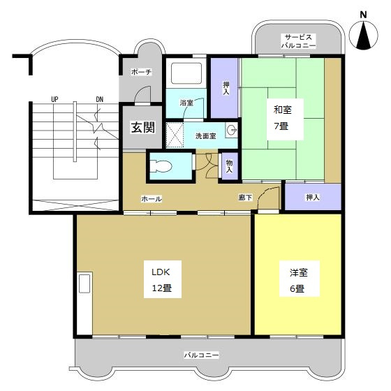 浜松市中区向宿２丁目の賃貸マンションの間取り
