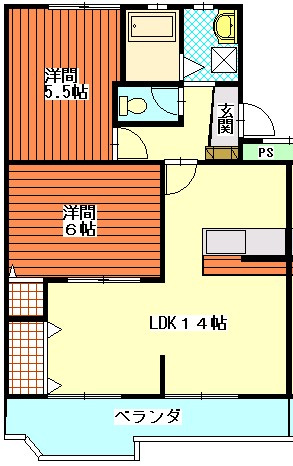 MSタウンⅢB2の間取り