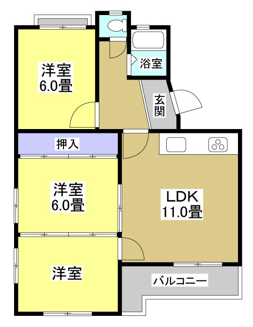 ルグラン山手A-3の間取り